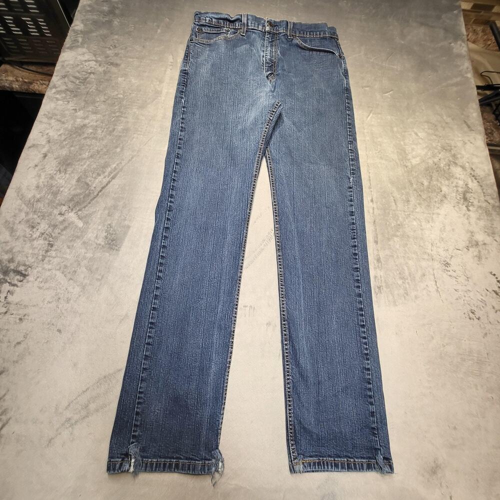Levis‎ 505 Jeans Mens 34x34 Blue Straight Leg Stretch Denim Zip Fly 00505-15A3